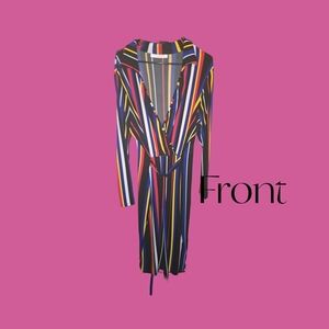 Striped Multicolor Wrap Dress